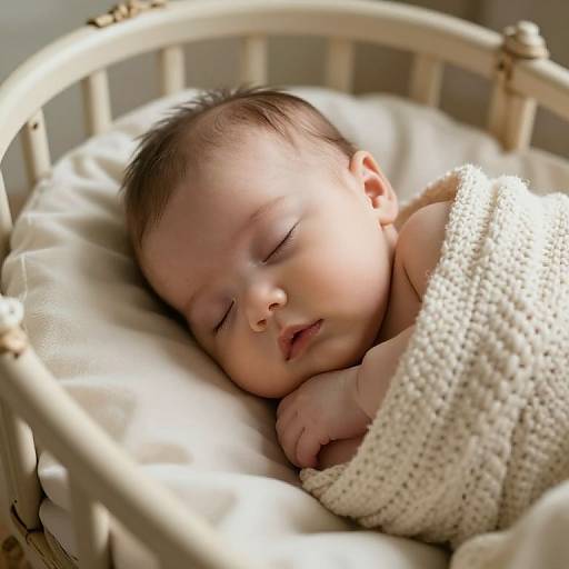 Photorealistic Sleeping Baby in Cradle