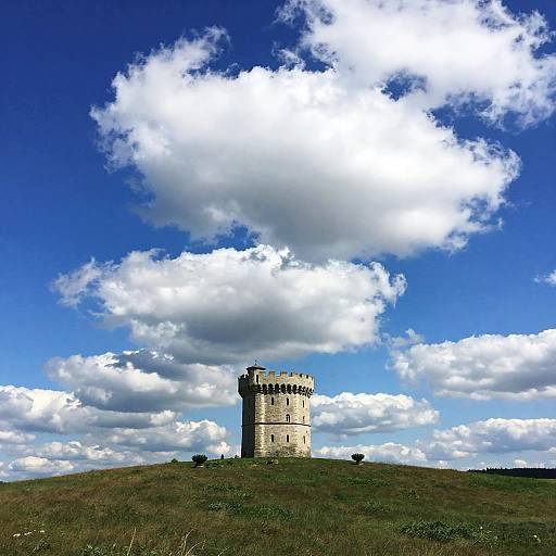 Cloudy Castle on Rolling Green Hills