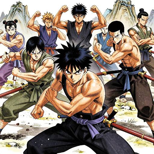 Shonen Manga Warriors Training Scene