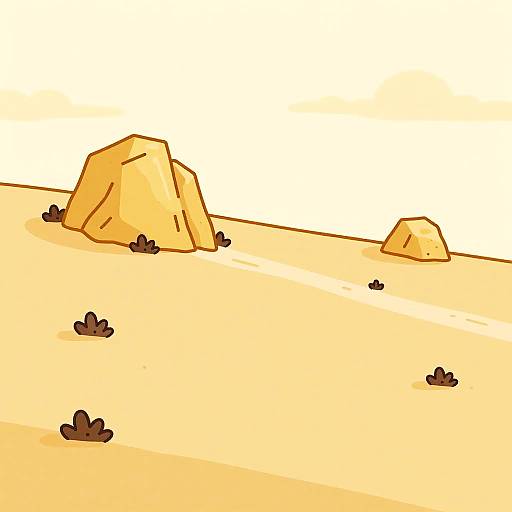 Minimalist Desert Ridge with Ochre Rocks