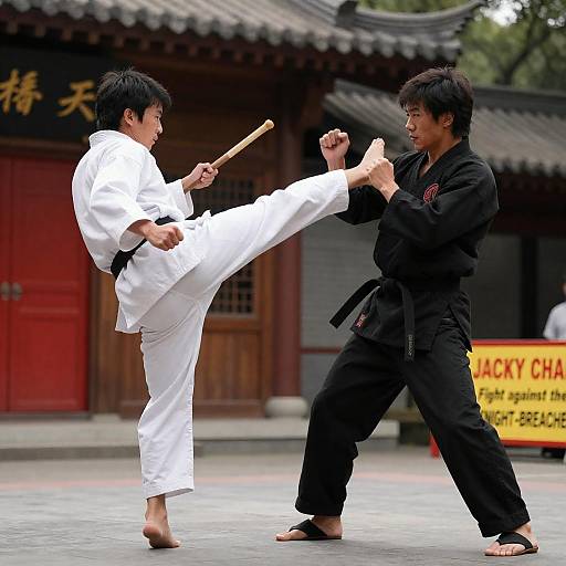 Dynamic Martial Arts Match in Action