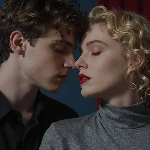 Intimate Close-Up of Two People