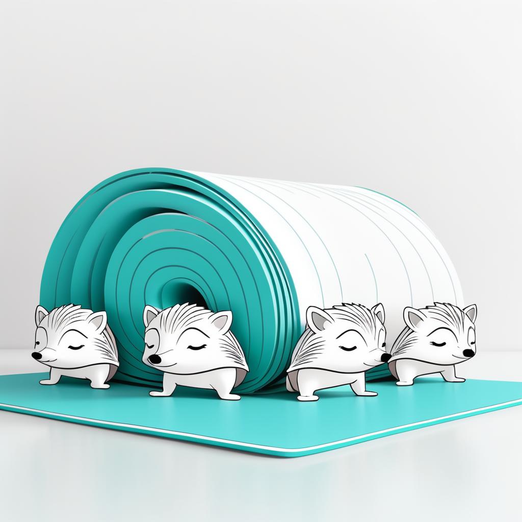 Yoga Hedgehogs in Cartoon Style