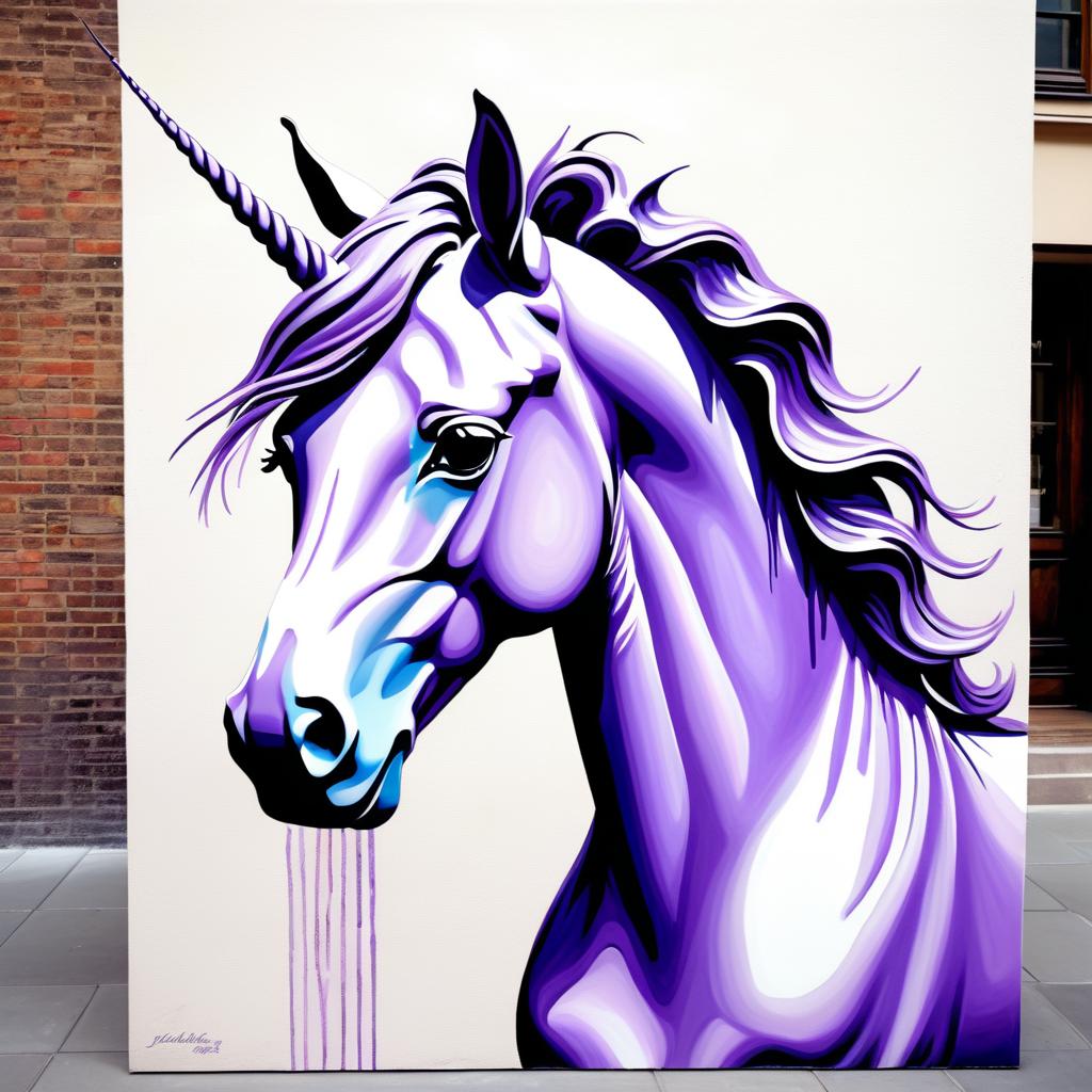 Whimsical Lavender Unicorn Portrait