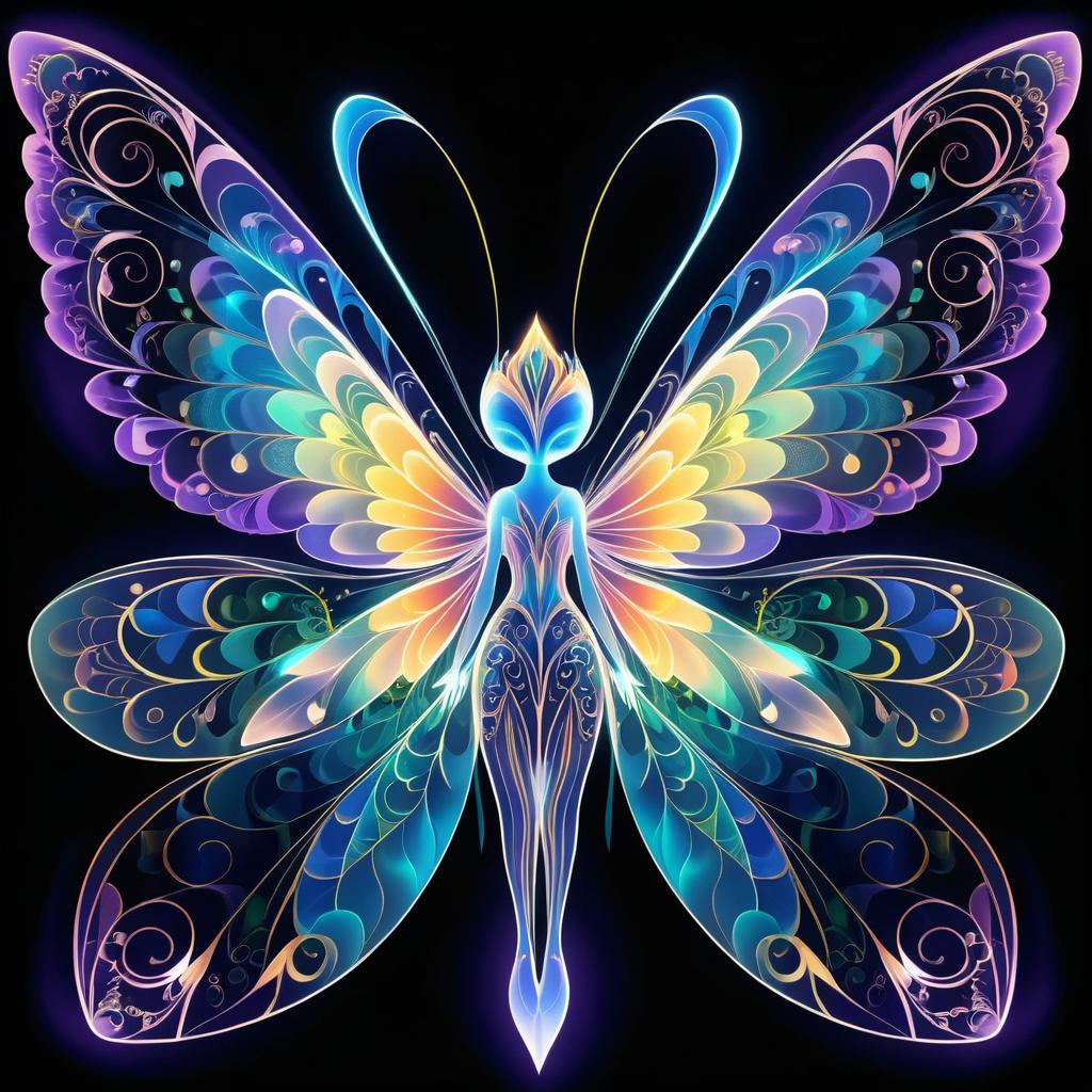 Whimsical Fairy X-Ray Art with Radiant Effects