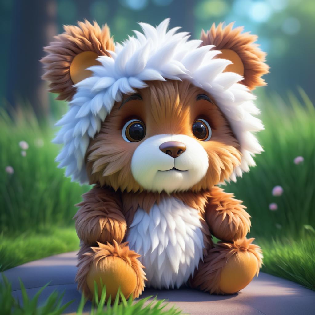 Fluffy Teddy Bear Creature in 3D Art