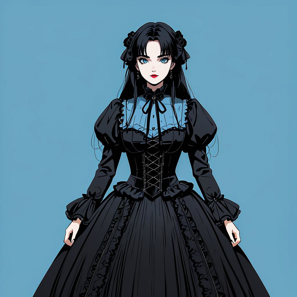 Elegant Victorian Lady in Gothic Fashion