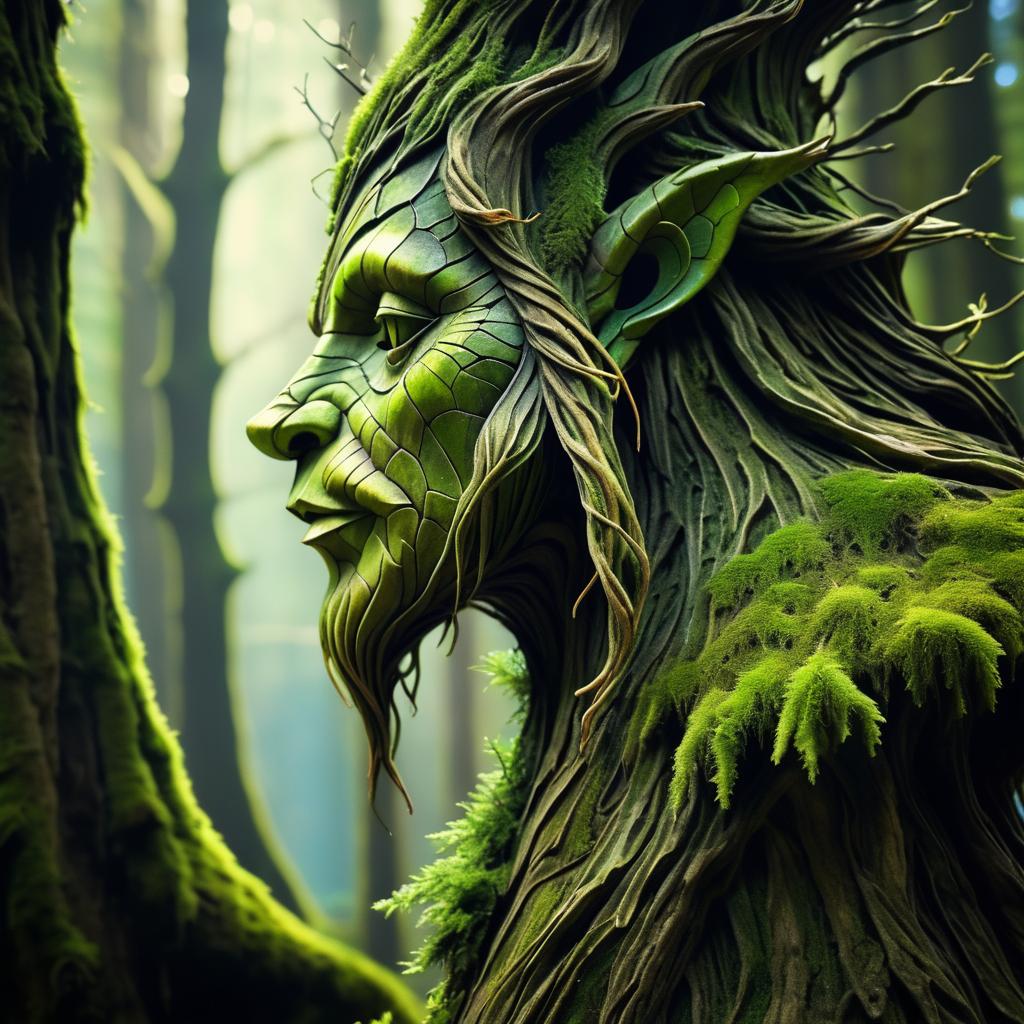 Enchanted Gnarled Tree Spirit Portrait