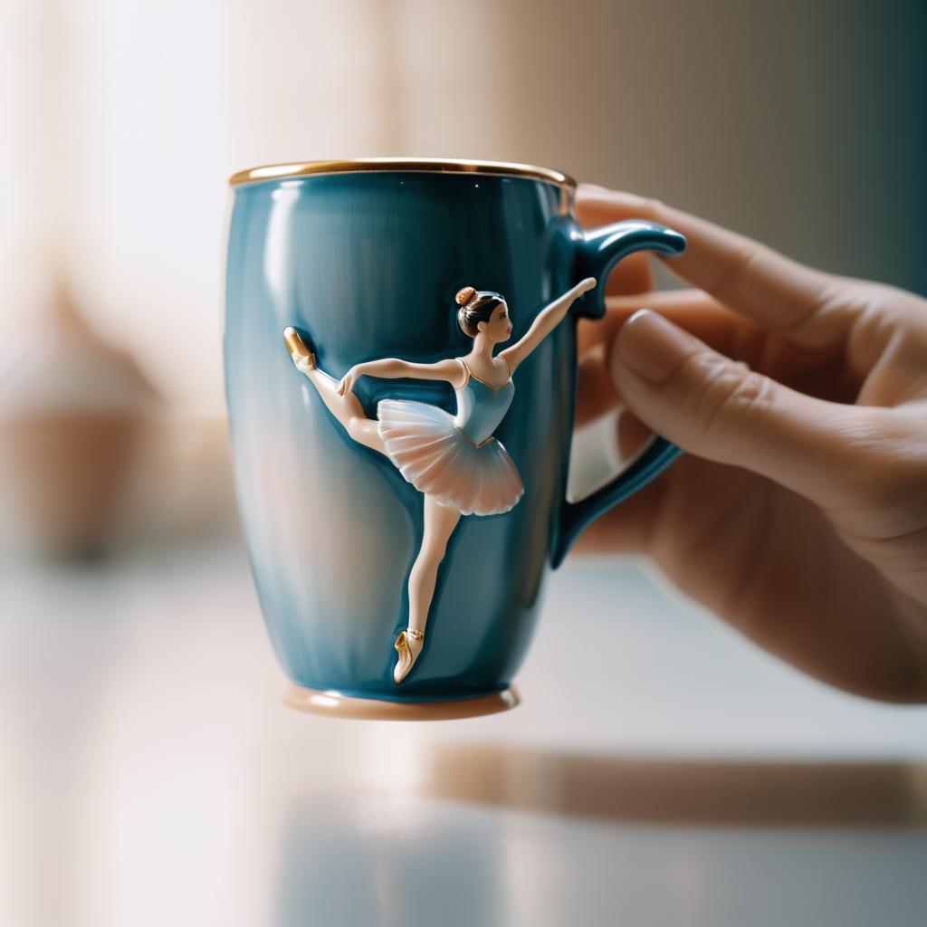 Cinematic Ceramic Mug with Ballerina