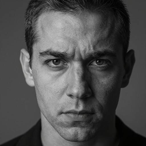 Intense Close-Up of a Man's Expression