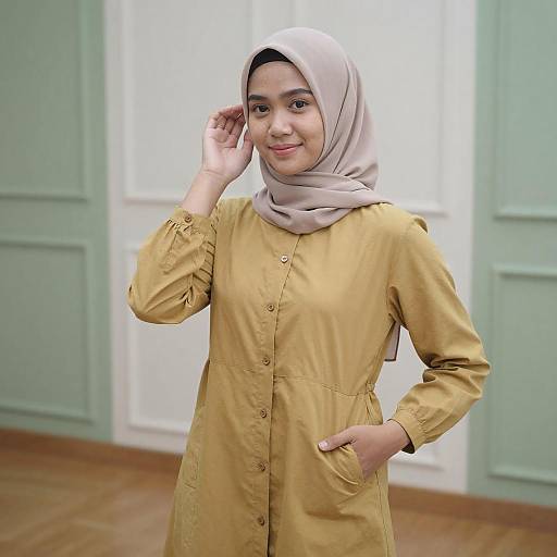 Young Asian Woman in Hijab Indoors