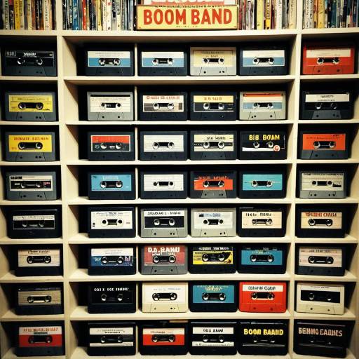 Shelf with Vintage Cassette Tapes