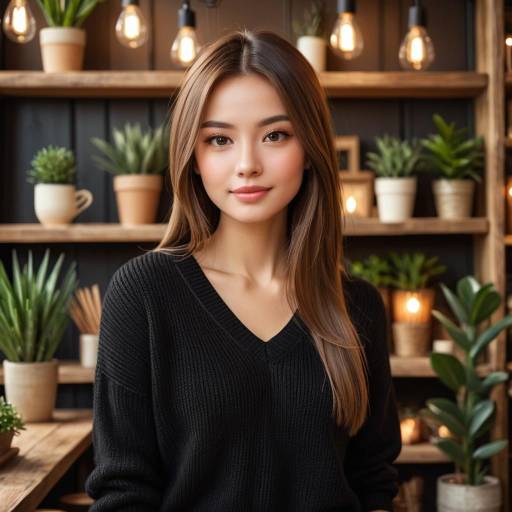 Cozy Café Portrait of a Young Woman