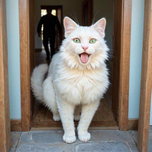 Elegant White Cat in Soft Light Elegant White Cat in Soft Light