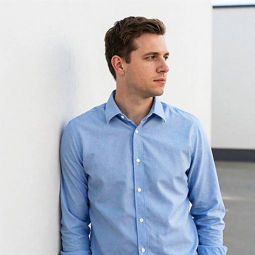 Casual Portrait Against Weathered Wall