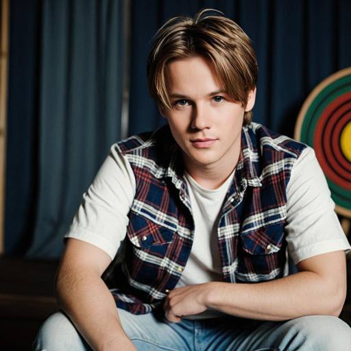 Young Man in Plaid Shirt and White T-shirt