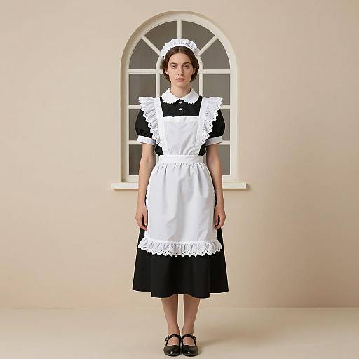 Realistic Edwardian Maid Costume Photography