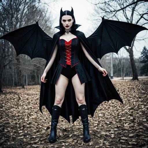 Elegant Female Dracula Costume Design