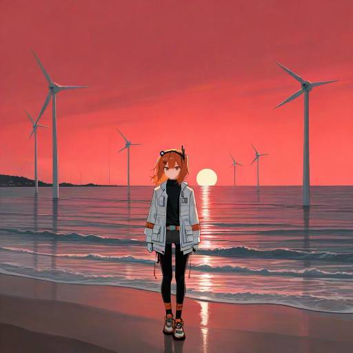 Surreal Beach Scene with Adachi Rei