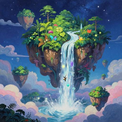 Surreal Dreamscape with Floating Islands