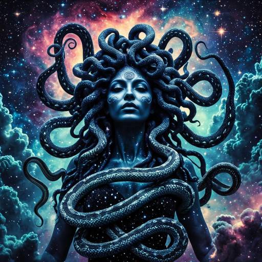Cosmic Medusa Among Glittering Nebulae