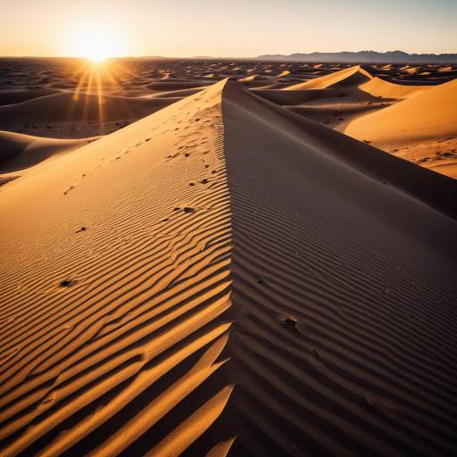 Glowing Desert Dunes at Sunset