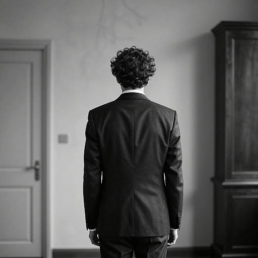 Mysterious Man in Dimly Lit Room