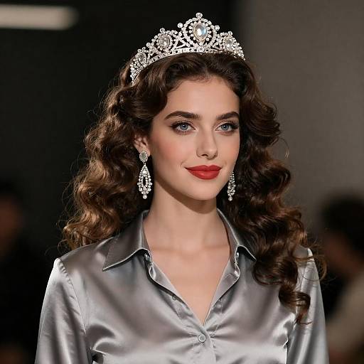 Elegant Woman in Satin and Tiara