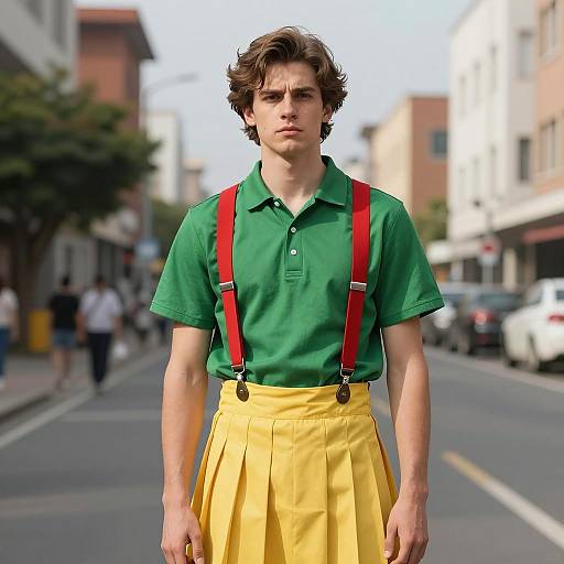 Photorealistic Young Man in Unique Costume