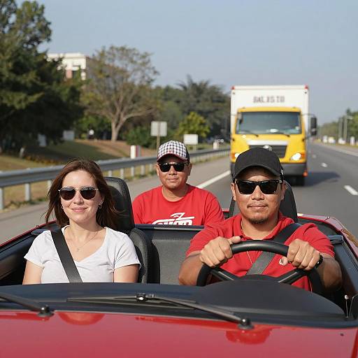Road Trip Adventure in a Red Convertible