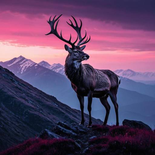 Solitary Silver Stag at Dawn