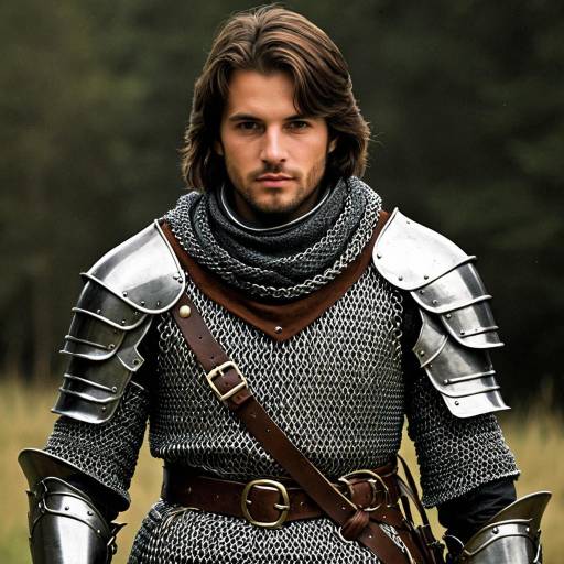 Medieval Knight in Chainmail Armor