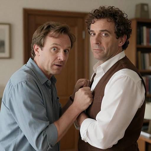 Intense Conversation Between Two Men