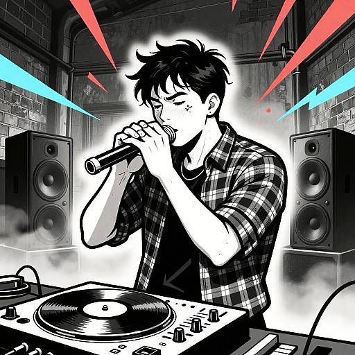 Gritty Harmonica Player in Back Alley