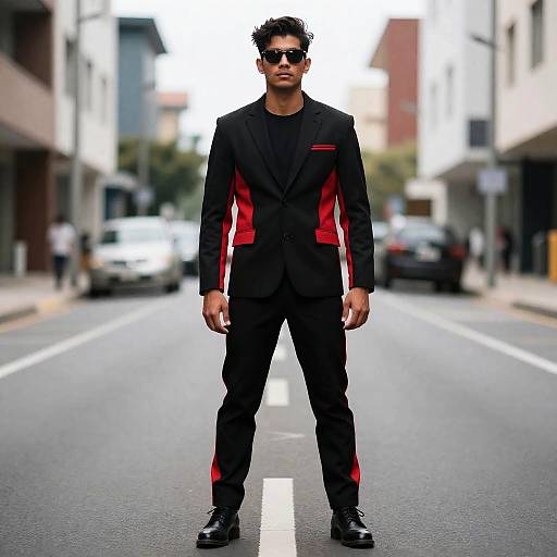 Man in Black and Red Suit