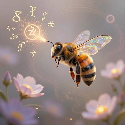 Wise Bee Wizard Casting Spells