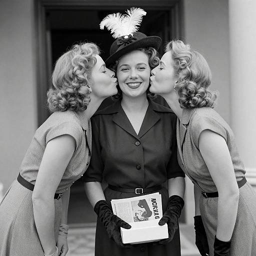 Vintage 1940s Women in Glamorous Portrait