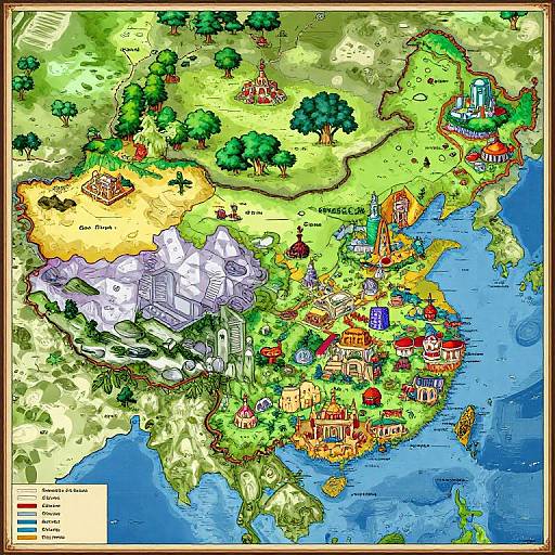 Intricate Chrono Trigger Fantasy Map