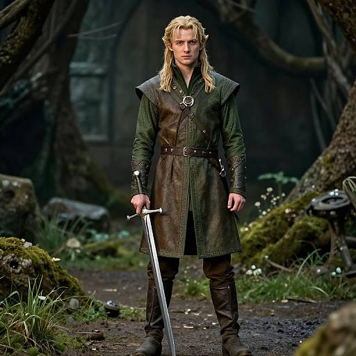 Male Elf in Green-Brown Outfit