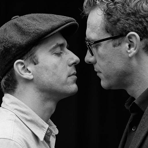 Intense Black-and-White Portrait of Two Men