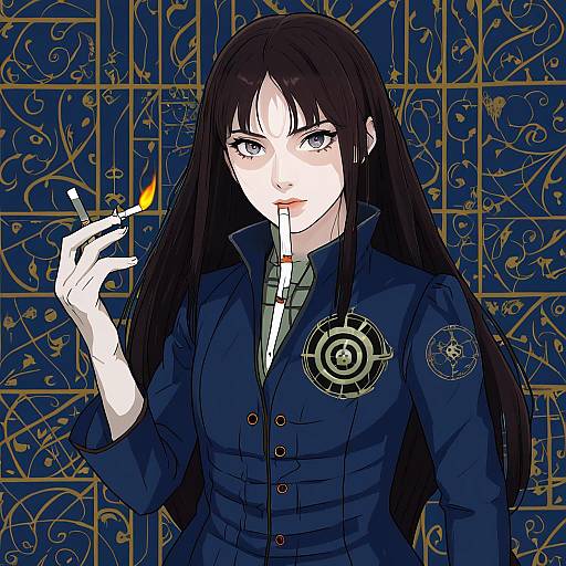 Illustration of Elizabeth f. beurling, world witches series in the style of Zawameki