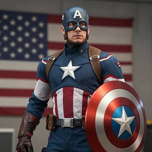 Photorealistic Captain America in Costume