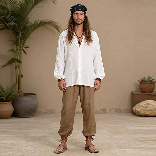 Boho Male Outfit with Bandana