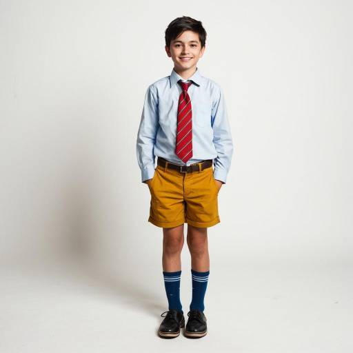 Boy in School Uniform with Red Necktie