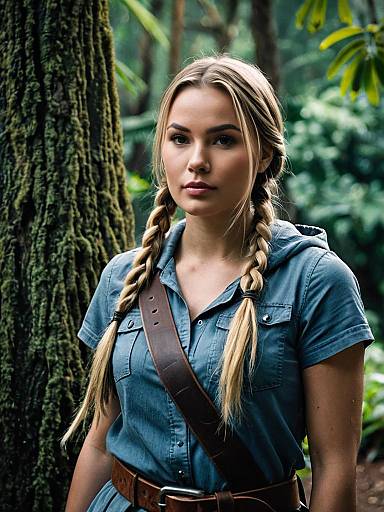 Jurassic World Female Costume, Twin Braids