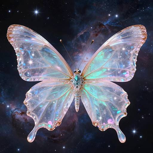 Psychedelic Crystalline Butterfly in Cosmos