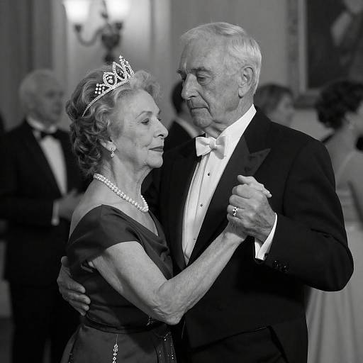 Timeless Elegance: Dancing Seniors in B&W
