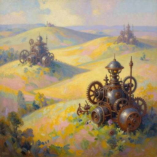 Surreal Steampunk Meadow Fusion