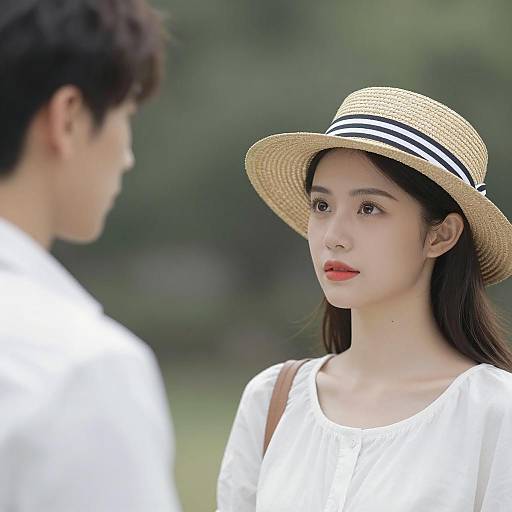 Stylish Couple in a Blurred Background