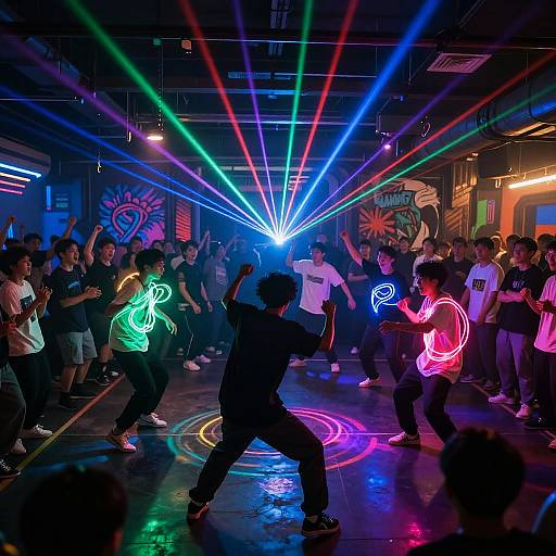 Sci-Fi Dance Battle in Neon Club